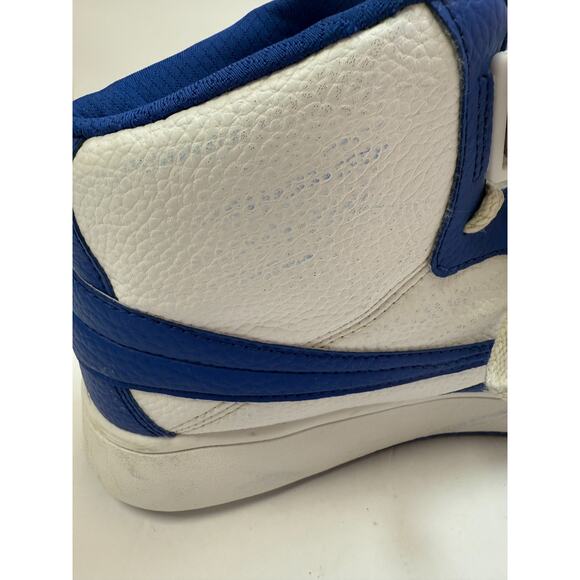 Fila White Blue High Top Sneakers Retro Basketball Style Lace Up Strap Men’s 9.5